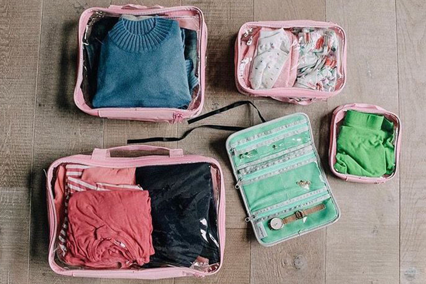 Clear Packing Cubes and Travel Accessories (14PC Set) - VARIANT