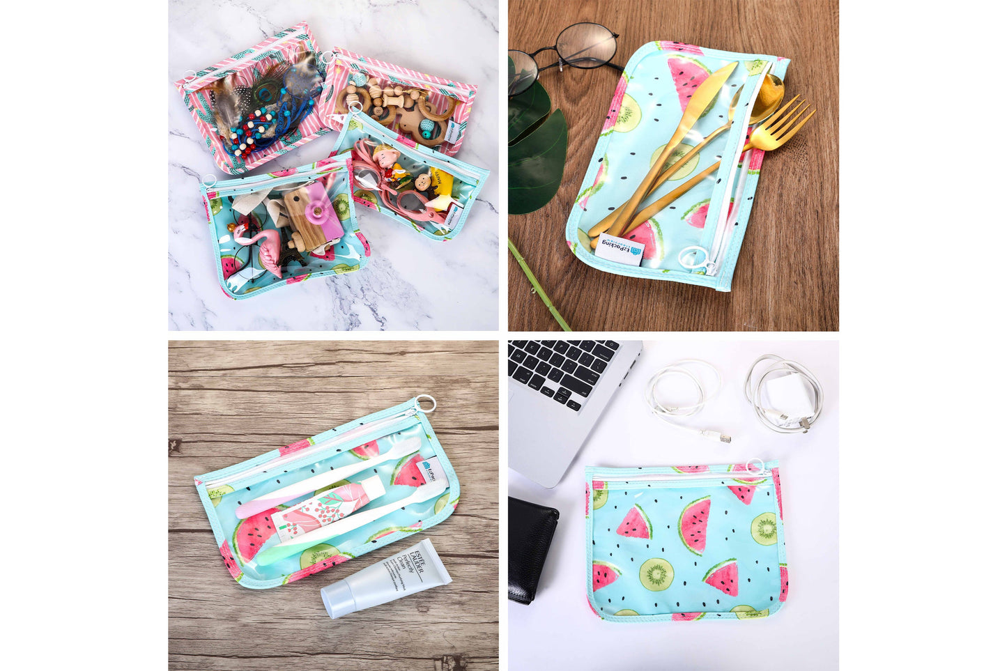Clear Zipper Pouches (Set of 2)
