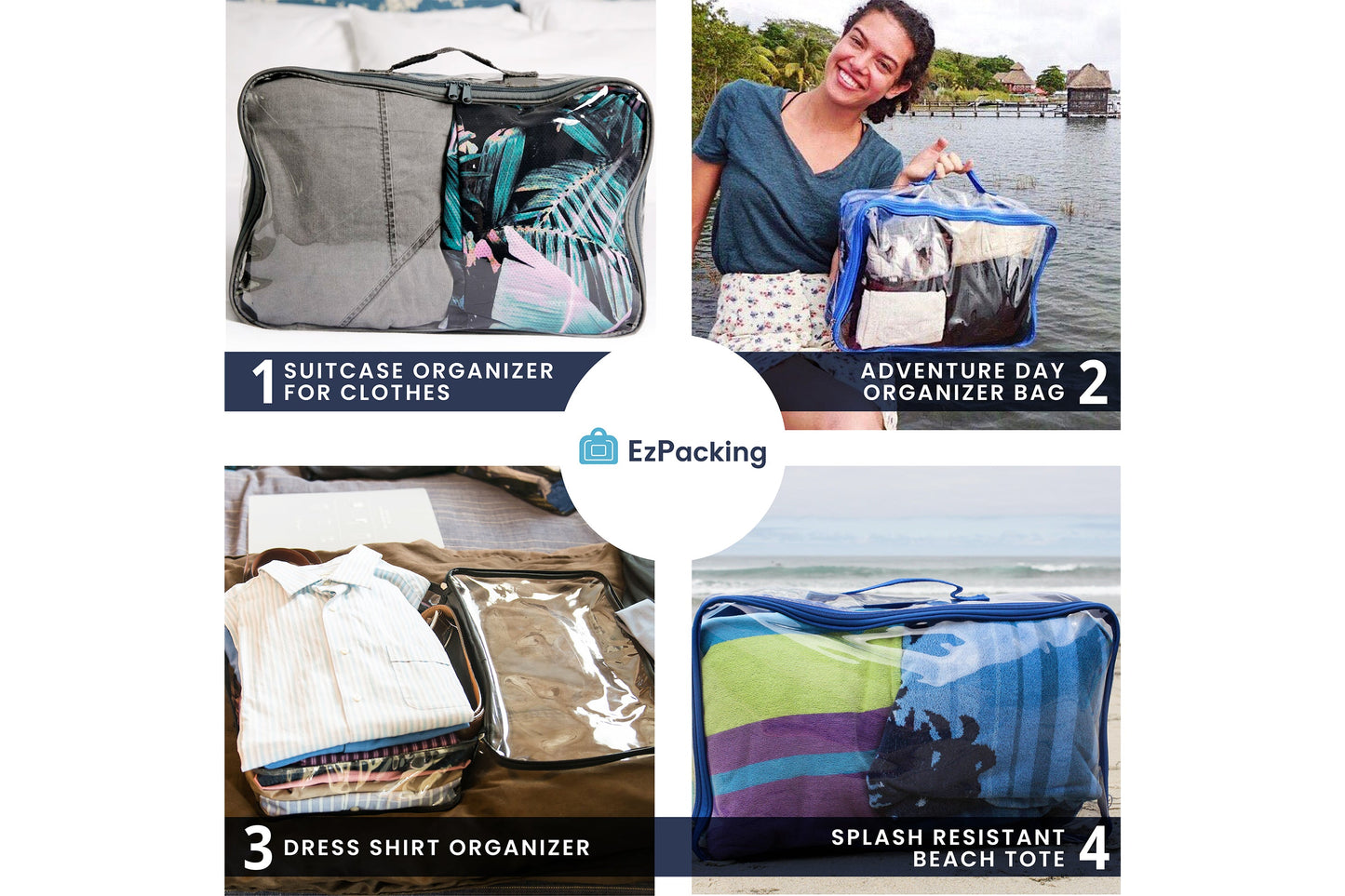 Large Packing Cube for Travel - Clear Suitcase Organizer Pouch
