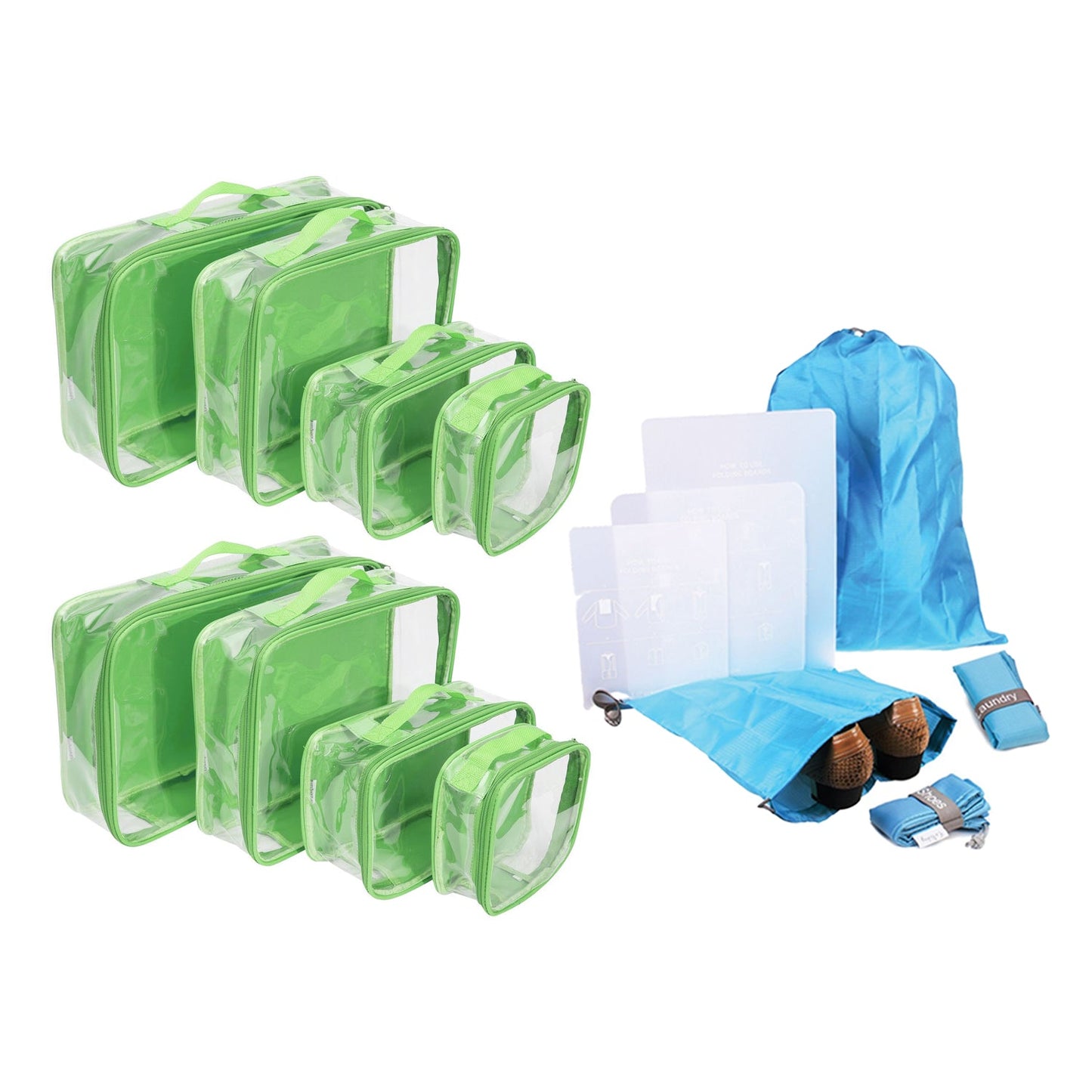 Clear Packing Cubes and Travel Accessories (14PC Set) - VARIANT